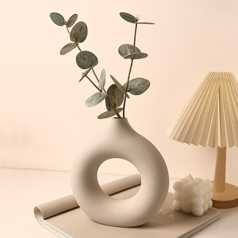 Taupe Donut Vase